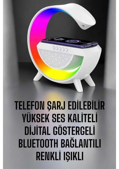 Android Uyumlu Akıllı Bluetooth Hoparlör Kablosuz Şarj Cihazı Standı -