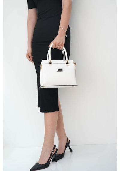 Silver Polo Sp826 Kadın El Çantası Logolu Beyaz-beyaz