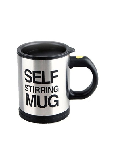 Bilger Kendi Kendini Karıştıran Mikser Kupa Termos Bardak Self Stirring Mug -467 Siyah
