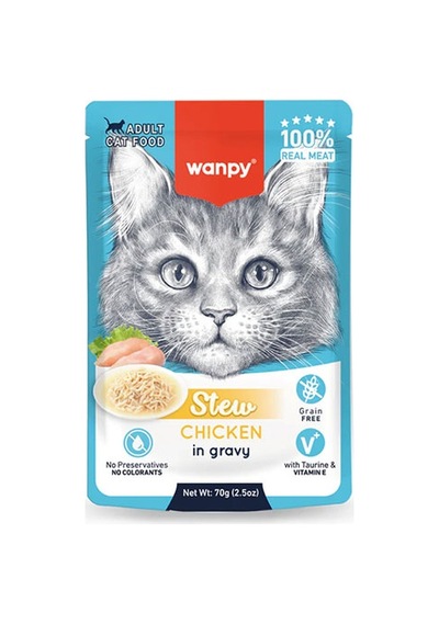 Wanpy Stew Sos İçinde Tavuklu Yetişkin Kedi Konservesi 70 Gr 171-20001.01
