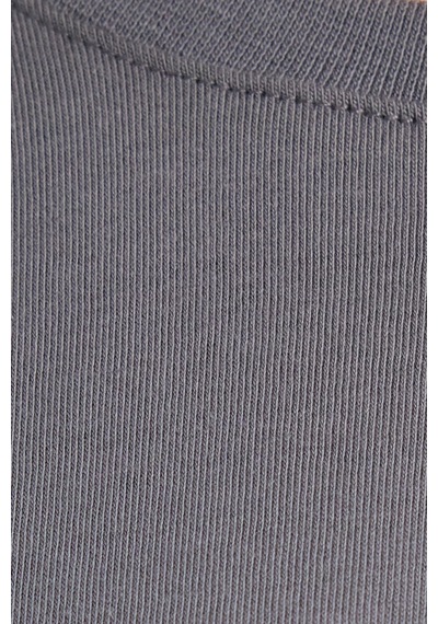 Tudors Kadın Slim Fit Dar Kesim %100 Pamuk Yumuşak Dokulu Gri Bisiklet Yaka Tişört-37849 Gri