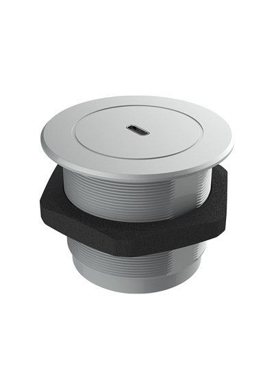 Metalline® Circular-line Modüler Hızlı Şarj Kutusu- Usb-C-Gümüş