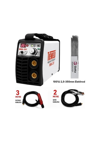 Tr Tieweld Mma 201 İnverter Kaynak Makinası + 1 Paket 100'lü 2,5x350mm Elektrod