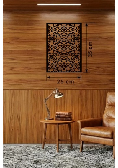Selçuklu Yıldızı Temalı Ahşap Duvar Tablosu - 25x35 Cm Lazer Kesim Dekoratif Pano Renkli