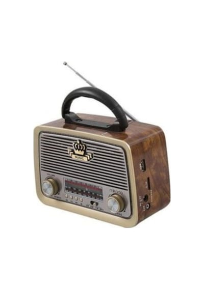 Ataşbey RT-301 Usb-Tf Bluetooth 3 Band Klasik Radyo Ahşap/Kahve