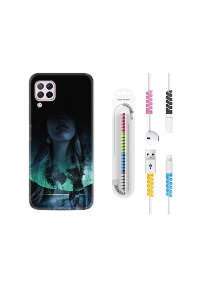 Huawei P40 Lite Kılıf Kablo Koruyuculu Lost Girl 1809