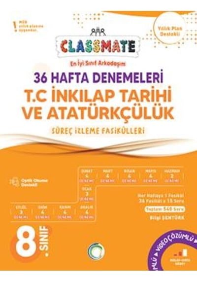 Okyanus Yayınları 8. Sınıf T.c. İnkılap Tarihi Ve Atatürkçülük Classmate 36 Hafta Denemeleri