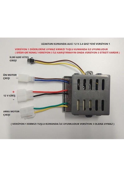 Pilsan Akülü Araba Uzaktan Kumanda Alıcı 12 V 2.4 Ghz Yeni