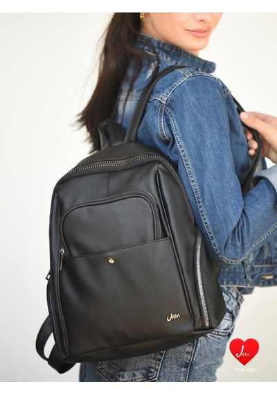 Jara Bag Freya Kadın Sırt Çantası Şık, Yumuşak Dokulu Ve 5 Bölmeli Siyah