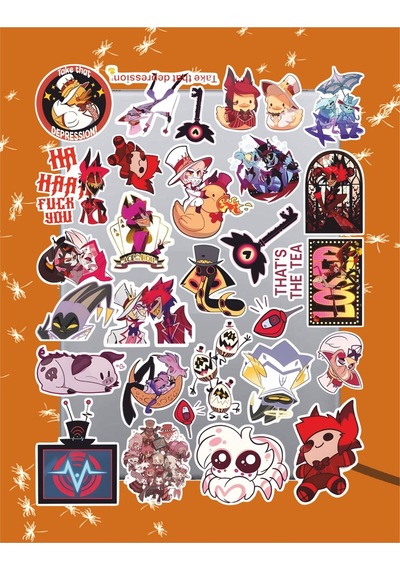 Hazbin Hotel V4 Sticker Seti Laptop Ajanda Pc Tablet Telefon Defter Etiket Bullet Journal Diğer