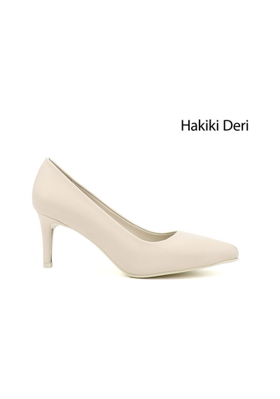 Gönderi(R) Gönderi R Bej Sivri Burun İnce Topuklu Hakiki Deri Stiletto Bej