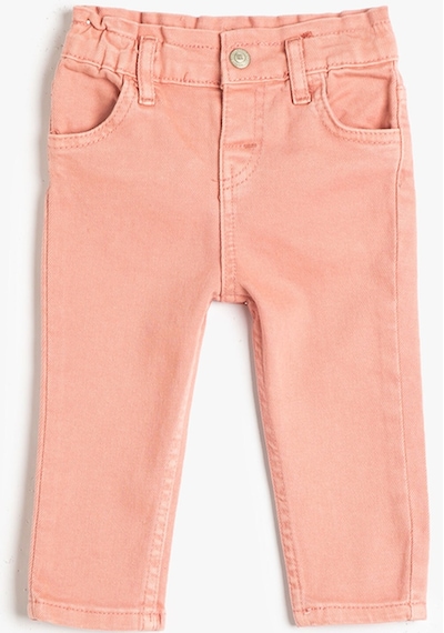 Koton Pantolon Cepli Pamuklu Beli Lastikli Pembe 4wmg40004ad 4WMG40004AD284 Gül