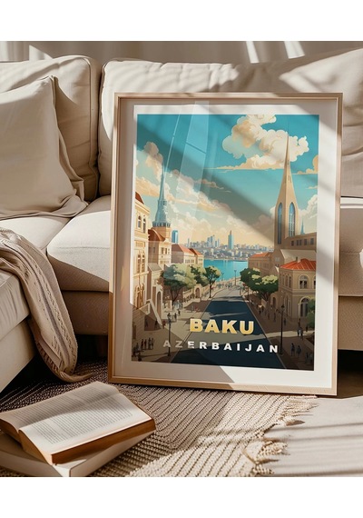Çerçevesiz Poster Bakü Nün Modern Ve Tarihi Yüzü