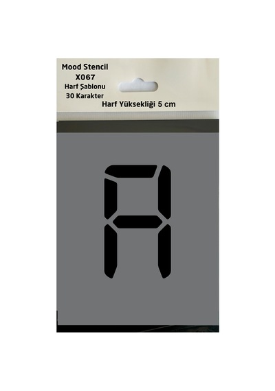 Stencil Harf Boyama Şablonu X067 Harf Yüksekliği 5 Cm
