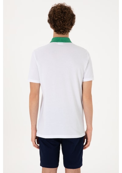 U.S. Polo Assn. Erkek Regular Fit Polo Yaka Beyaz Tişört 50306809-VR013