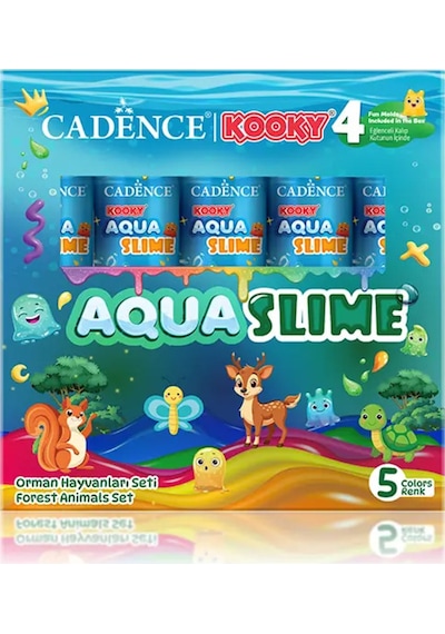 Aqua Slime - Kendin Yap Oyuncak Seti - Orman Hayvanları Seti 5x90ml