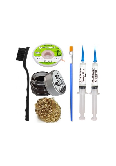 Havya Ucu Rsl Temizleme Kremi Teli,asm559 Flux Lehim Toplama Ve Sökme Teli 1.5mm 1,5metre Seti Mavisiyah04