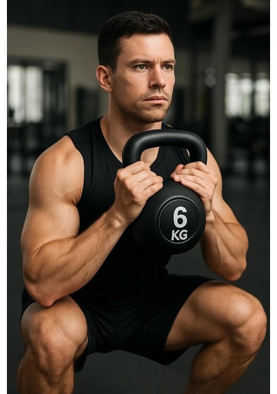 6 Kg Kettlebell Çaydanlık Dambıl Siyah Tek Ebat