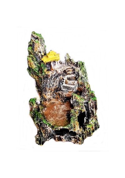 Şatolu Kaya Akvaryum Dekoru 22 Cm - Renk Sarı