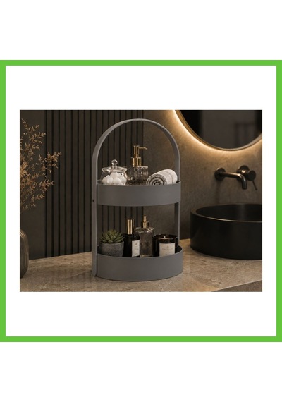 Bezos 3d Baskı İki Katlı Banyo Düzenleyici - Taşınabilir Organizer Ve Saklama Standı-gri Dmc