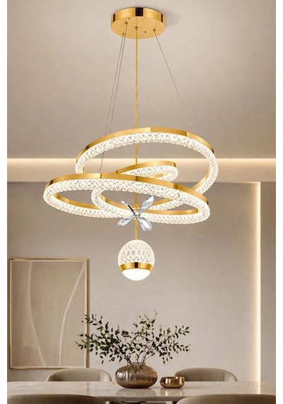 Eray Aydınlatma 6011-500 Tek Toplu Gold Led Avize Sarı
