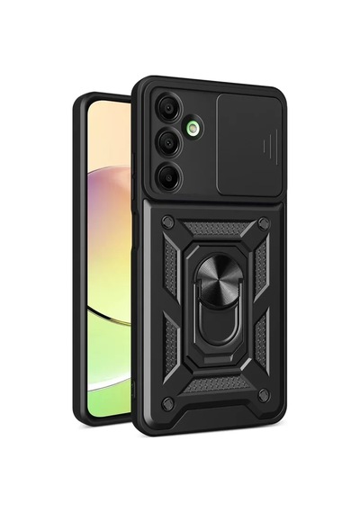 Newface Samsung Galaxy A16 5g Kılıf Pars Lens Yüzüklü Silikon - Siyah
