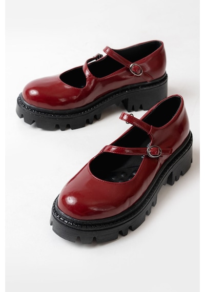 868-756 Bordo Rugan Günlük Yüksek Tabanlı Loafer Ayakkabı Bordo