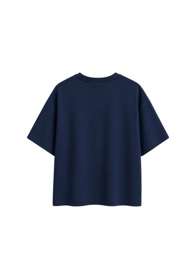 Mixray 2101 Kadın Bisiklet Yaka Soft Oversize Basic Modal T-shirt Lacivert