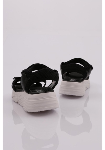 Dgn 0148 Kadin Sandalet 0148-2265-R145802 Siyah - Beyaz