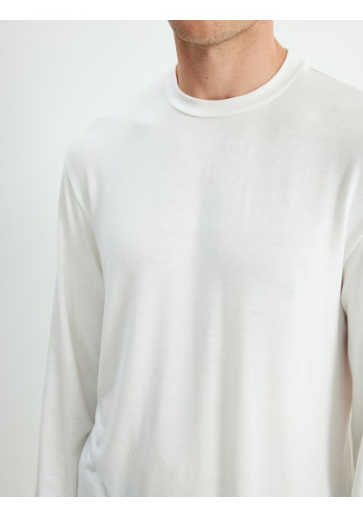 Koton Basic Sweatshirt Bisiklet Yaka Uzun Kollu Ekru 5wam70033ht Ekru