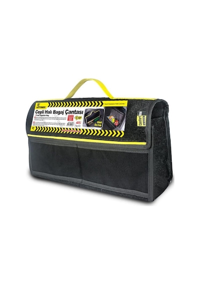 Automix Bagaj Çantası Fileli Ön Cepli Velur Halı Velcro Cırt Bantlı Araç İçi Düzenleyici 50x30x12,5cm 044218