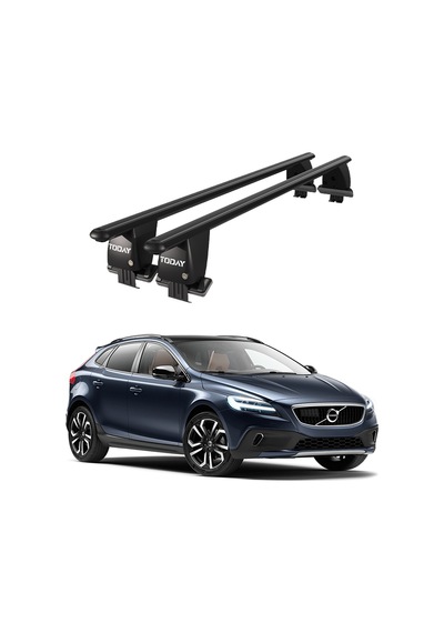 Royal Volvo V40 2016 Ve Sonrası Uyumlu Siyah Kilitli Ara Atkı Port Bagaj Tavan Barı