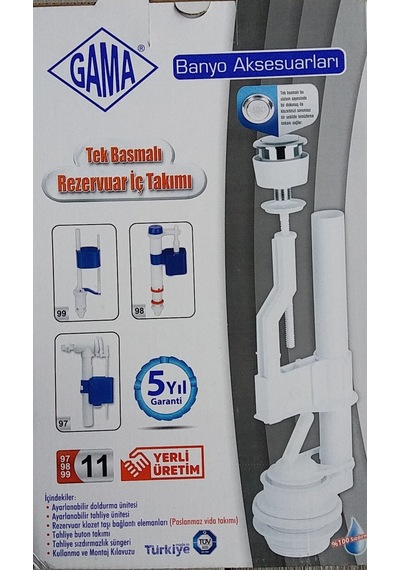 Gama Tek Basmalı Rezervuar İç Takım Beyaz