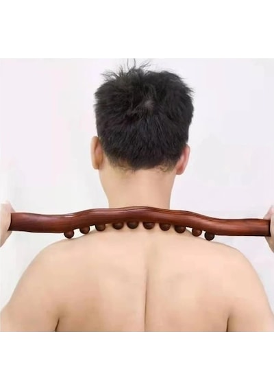 60 Cm Doğal Ahşap Masaj Sopası Çok Renkli