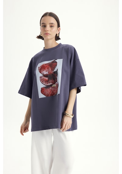 Mai Studıos Mai Studios Co. Pomelo Oversize Füme T-shirt Füme