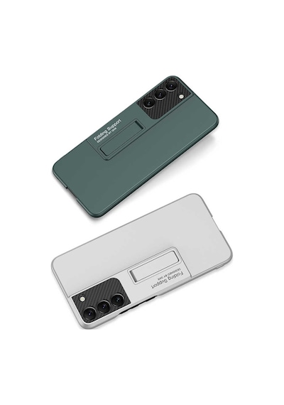 Samsung Uyumlu Galaxy S22 Plus Kılıf Zore Standlı Ays Kapak Koyu Mor