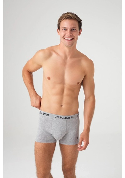 U.S. Polo Assn. Erkek Gri Melanj - Siyah 2 Li Boxer Çok Renkli
