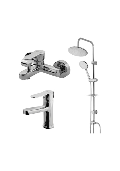 Domino Duş Ünitesi,domino Lavabo,banyo Bataryası 440615-971511-971521 Krom