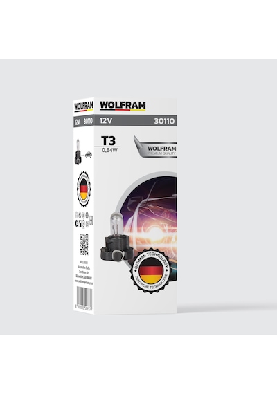 Wolfram 12 Volt 0.84 Watt Siyah Duylu Gösterge Ve Panel Ampulü T3 Duy Tipi - 10 Adet