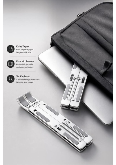 Özel Seri Bilgisayar Tutucu Tablet Çalışma Masası Laptop Standı Jx18 Gümüş