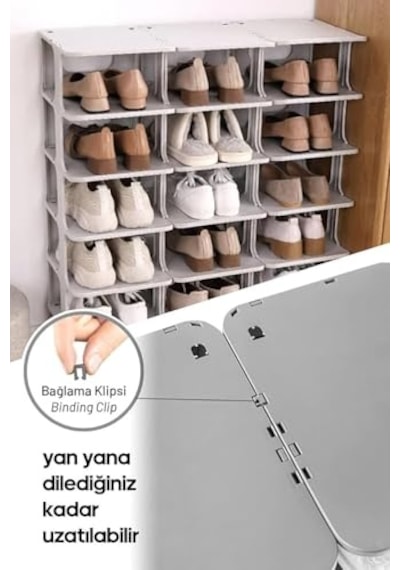 5 Katlı Portatif Ayakkabı Rafı Kolay Kurulum 76x24.5x27.5 Cm 6 Raf Ve Destek Parçaları İle Beyaz Diğer 5 Katlı Portatif Ayakkabı Rafı Kolay Kurulum 76x24.5x27.5 Cm 6 Raf Ve Destek Parçaları İle Beyaz Diğer