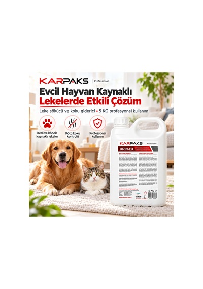 Urın-ex 5 Kg Profesyonel Leke Sökücü Ve Koku Giderici Kedi Köpek İdrar Lekesi Ve Kokusu Halı Koltuk Yatak