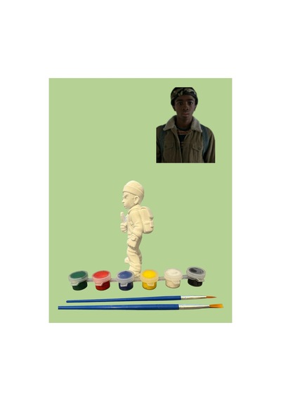 3d Stranger Things Lucas Figür Boyama Seti - Kendin Boya Hobi Ve Etkinlik Seti - Akrilik Boya + 2 Fırça