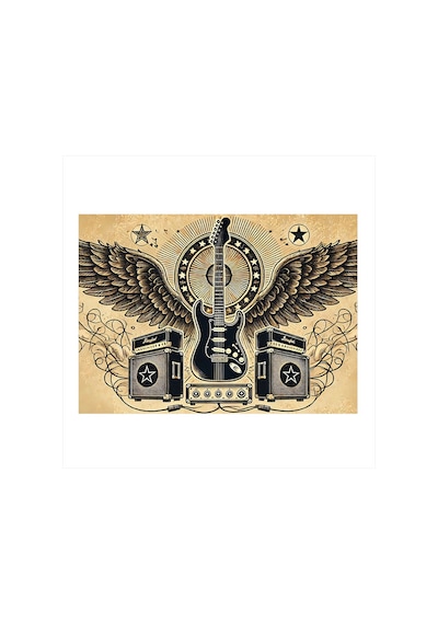 Kanatlı Gitar Tasarımı Art Mdf Tablo