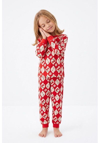 Bunny Hopp %100 Pamuk Uzun Kollu Mevsimlik Kiraz ve Çiçek Desenli Kız Çocuk Pijama Takımı Kırmızı Bunny Hopp %100 Pamuk Uzun Kollu Mevsimlik Kiraz ve Çiçek Desenli Kız Çocuk Pijama Takımı Kırmızı