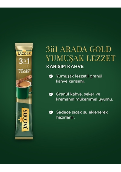 Jacobs Gold 3ü1 Arada Yoğun Lezzet 4'lü 10 x 18 G