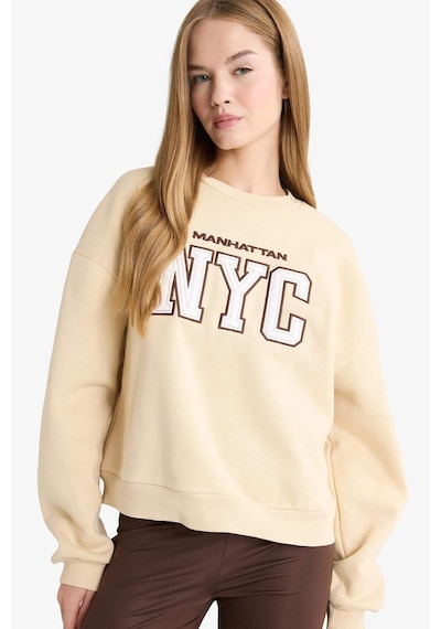 Defacto Regular Fit Bisiklet Yaka Baskılı Sweatshirt G5491ax25cwbg26 Bej-bg26 Defacto Regular Fit Bisiklet Yaka Baskılı Sweatshirt G5491ax25cwbg26 Bej-bg26