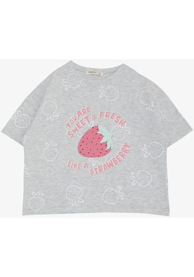 Breeze Kız Çocuk Tişört Crop Çilek & Yazı Baskılı 6-12 Yaş, Açık Gri Melanj-açık Gri Melanj Açık Gri Melanj Breeze Kız Çocuk Tişört Crop Çilek & Yazı Baskılı 6-12 Yaş, Açık Gri Melanj-açık Gri Melanj Açık Gri Melanj