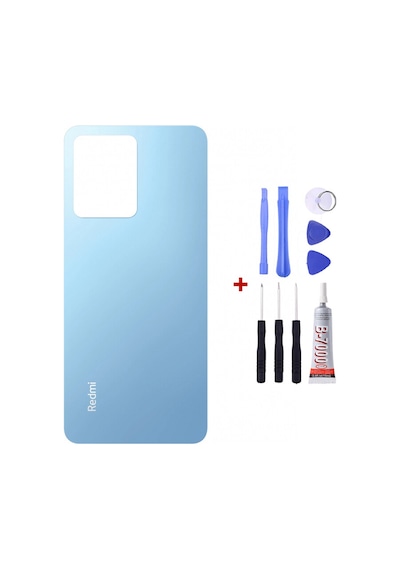 Xiaomi Redmi Note 12 4g Mavi Arka Cam Kapak Pil Kapağı Tamir Set B7000 Set Mavi