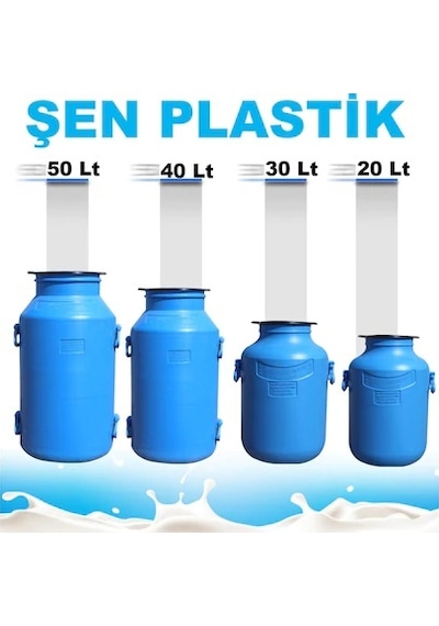 Süt Güğümü Içi Beyaz Şen Plastik 20L Çok Renkli